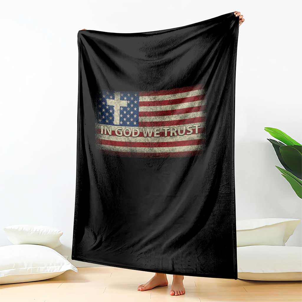 In God We Trust Christian US Flag Throw Blanket TS10 Print Your Wear