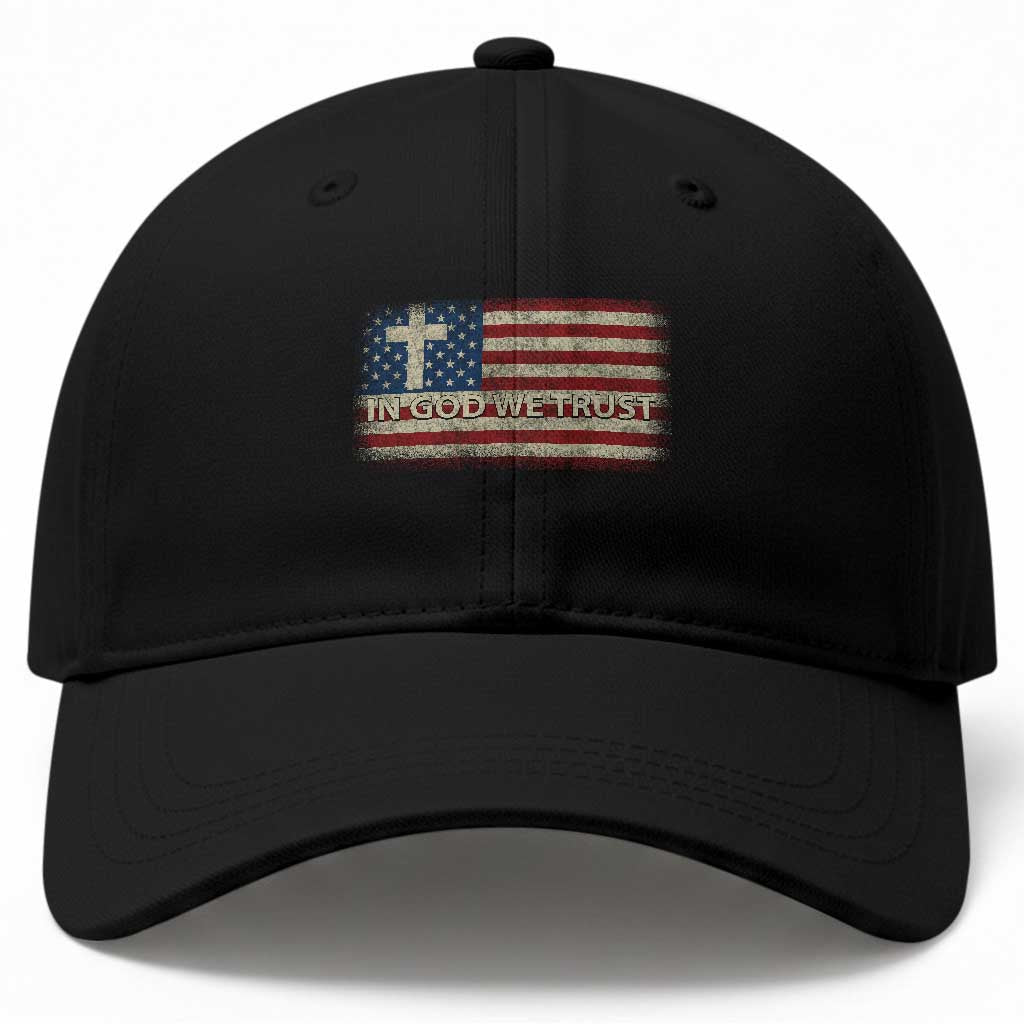 In God We Trust Christian US Flag Baseball Cap TS10 Print Your Wear