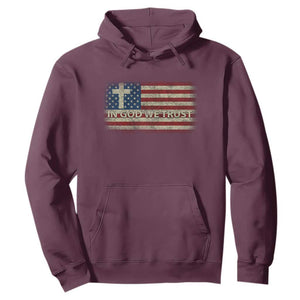 In God We Trust Christian US Flag Hoodie TS10 Maroon Print Your Wear