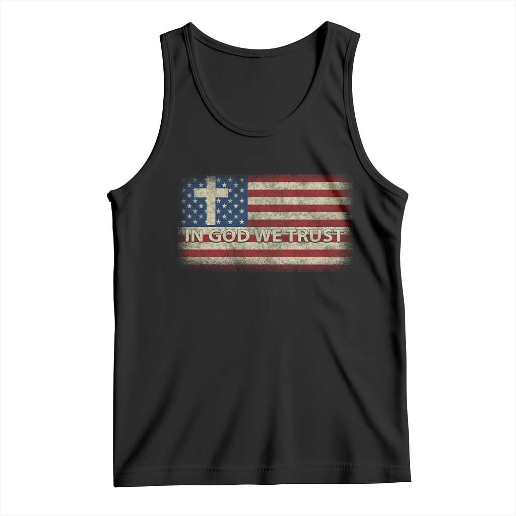 In God We Trust Christian US Flag Tank Top TS10 Black Print Your Wear