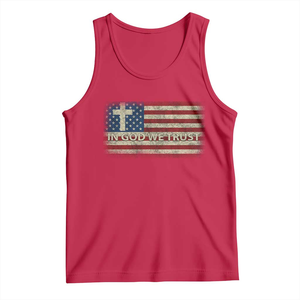 In God We Trust Christian US Flag Tank Top TS10 Red Print Your Wear
