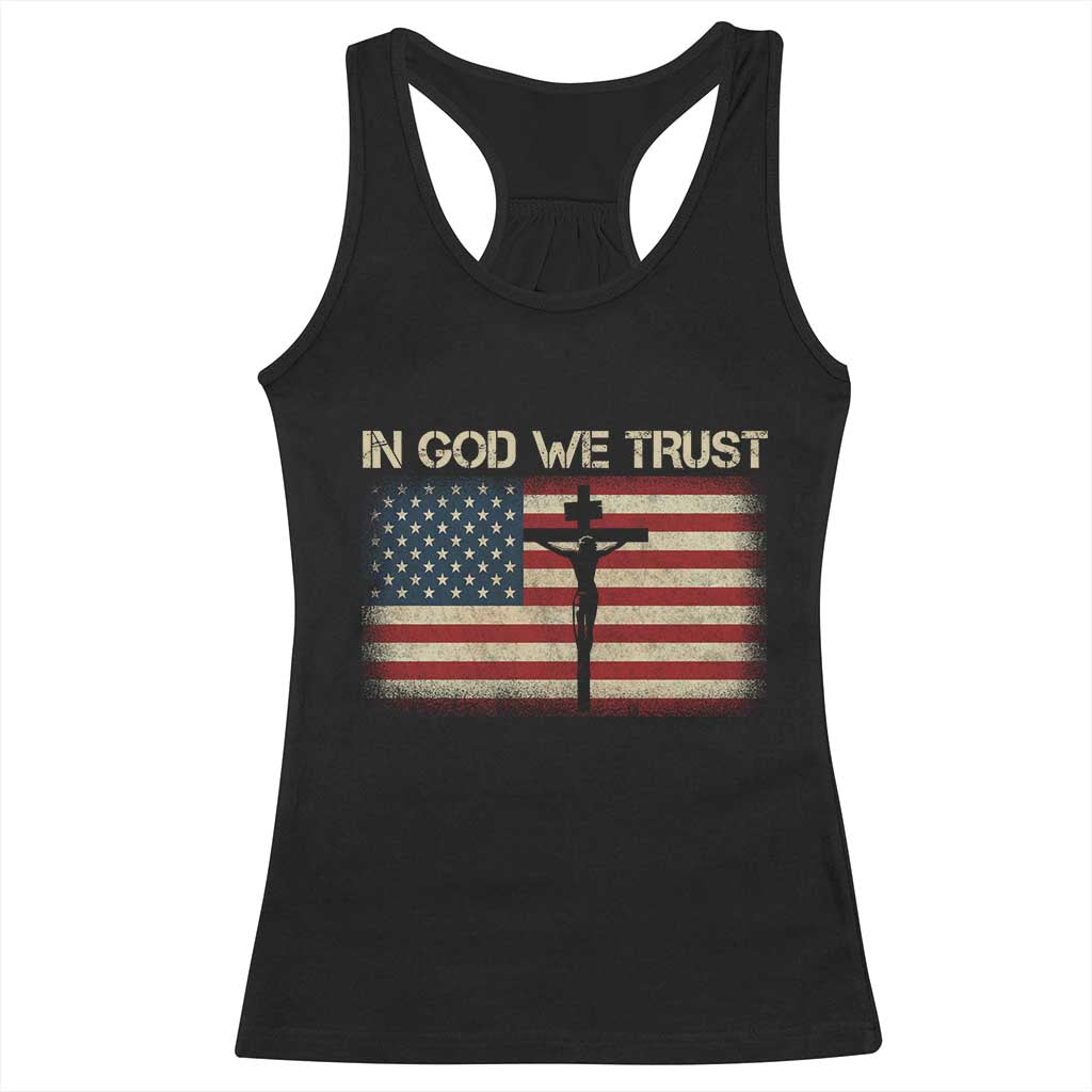 Christian USA Flag Racerback Tank Top American Christ Faith Cross Patriotic In God We Trust TS10 Black Print Your Wear