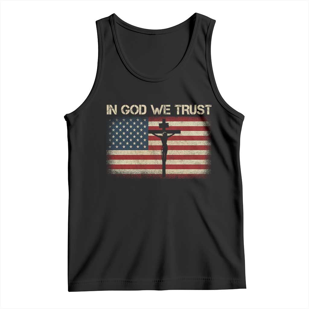 Christian USA Flag Tank Top American Christ Faith Cross Patriotic In God We Trust TS10 Black Print Your Wear