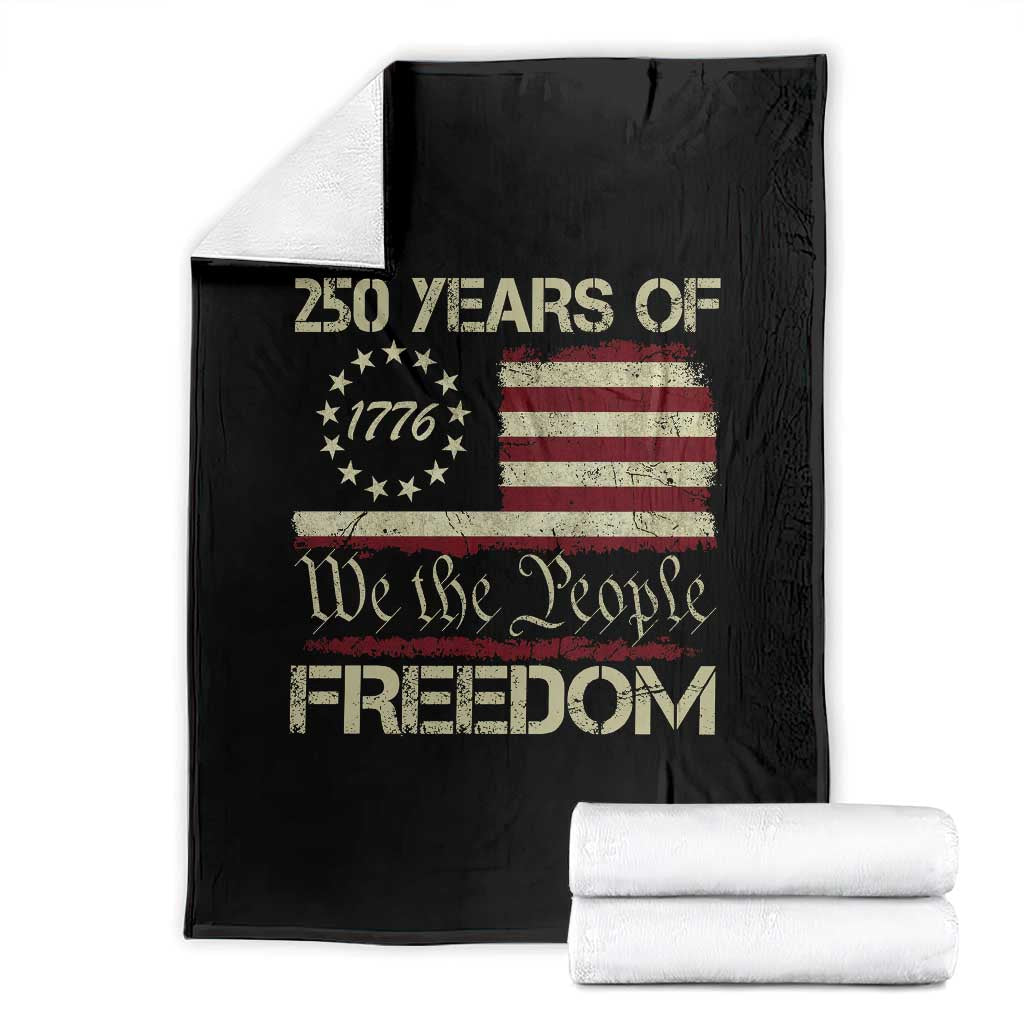 250 Years United States Throw Blanket We The People 1776 2026 Flag Memorial Day Patriotic 250th Birthday TS10 Black Print Your Wear