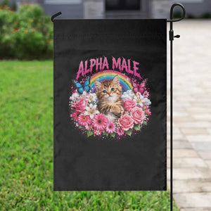Alpha Male Garden Flag Funny Cat Kitten Meme Rainbow Floral TS10 Print Your Wear