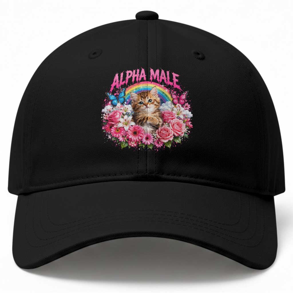 Alpha Male Baseball Cap Funny Cat Kitten Meme Rainbow Floral TS10 Print Your Wear