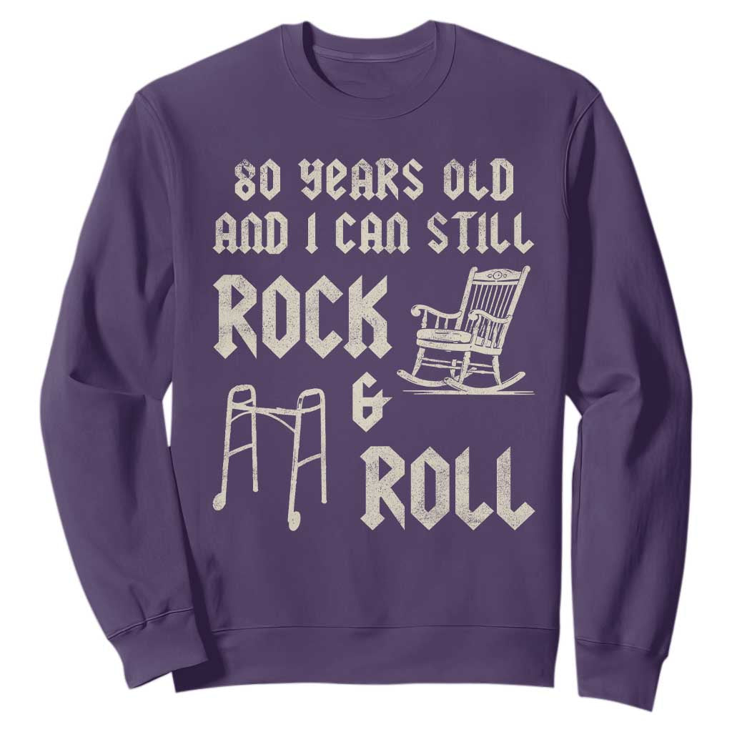 80th Birthday Gift For Men Sweatshirt Funny Man Saying Gag Gift 80 Years Old Birthday TS10 Purple Print Your Wear