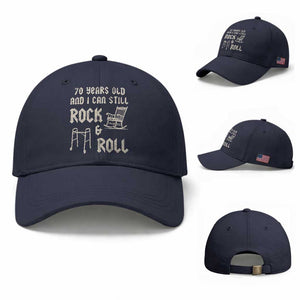 70th Birthday Gift For Men Baseball Cap Funny Man Saying Gag Gift 70 Years Old Birthday TS10 Baseball Cap Universal Fit Navy Print Your Wear
