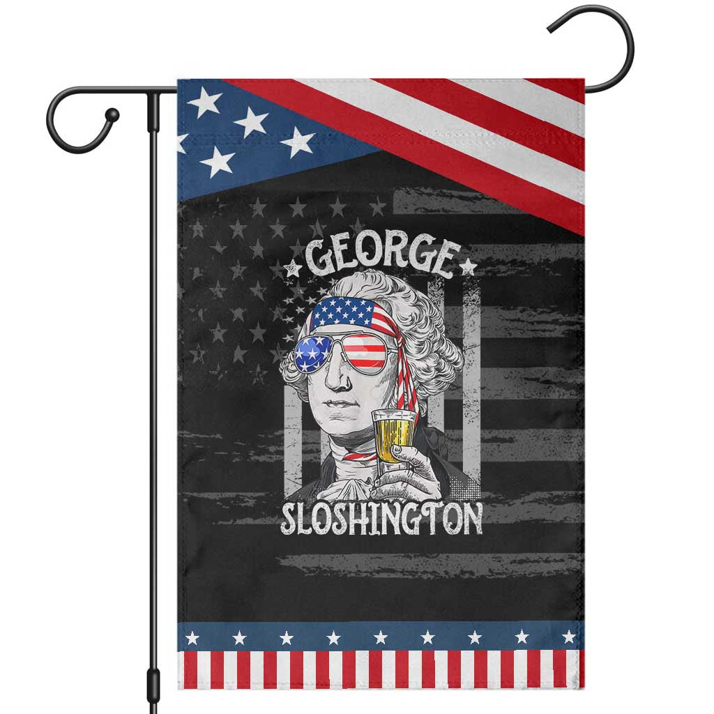 Funny 4th of July George Sloshington Washington Garden Flag Retro America Flag TS10 Distressed Black Blue Print Your Wear