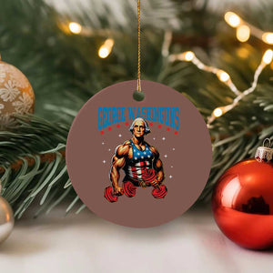 Funny George Washington Gym Ceramic Ornament Muscular Flex Workout 4th of July TS10 1pc Mocha Print Your Wear