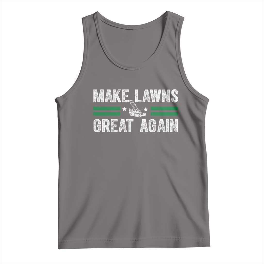 Funny Lawn Mower Dad Gardener Tank Top Make Lawns Great Again Fathers Day TS10 Deep Heather Print Your Wear