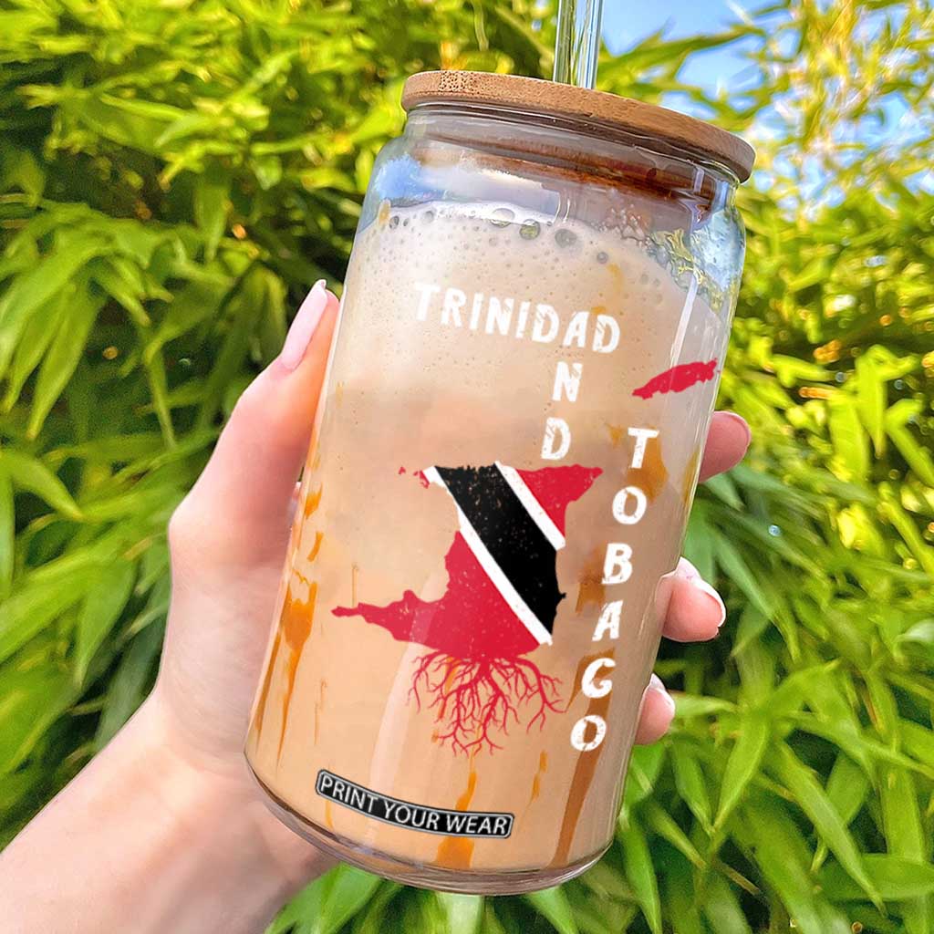 Trinidad and Tobago Flag Glass Can Trini Trinidadian Proud TS10 Black Print Your Wear