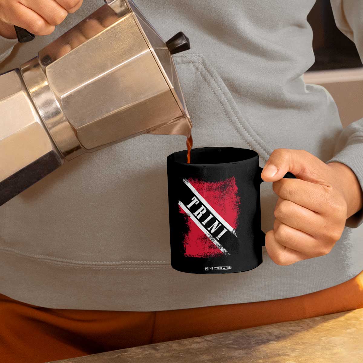 Trinidad and Tobago Flag Coffee Mug Caribbean Souvenir TS10 Print Your Wear