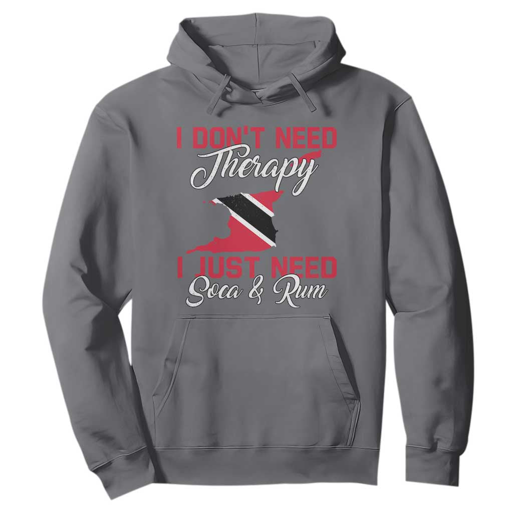 Funny Trini Hoodie Just Need Soca & Rum Trinidad and Tobago Flag TS10 Charcoal Print Your Wear