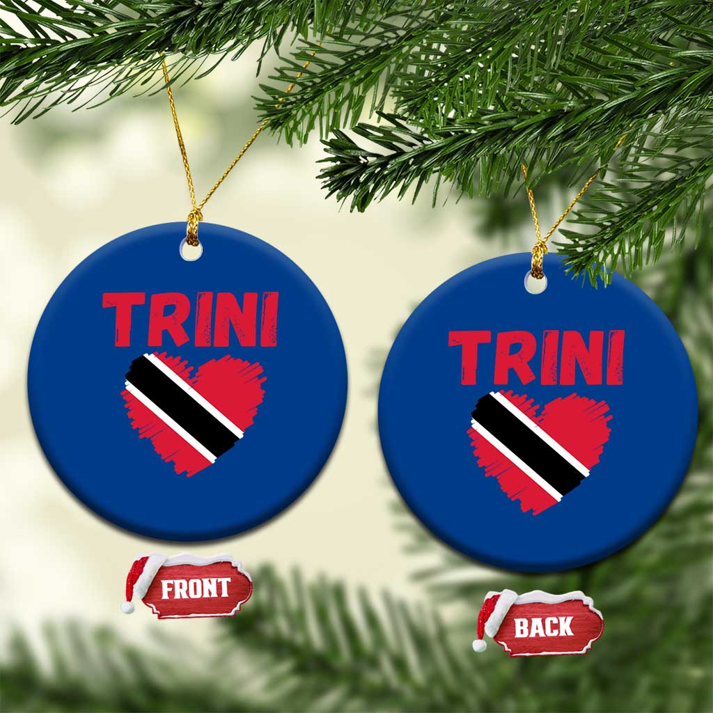 Trini Pride Ceramic Ornament Trinidad and Tobago Heart Flag Caribbean Roots TS10 1pc Blue Print Your Wear
