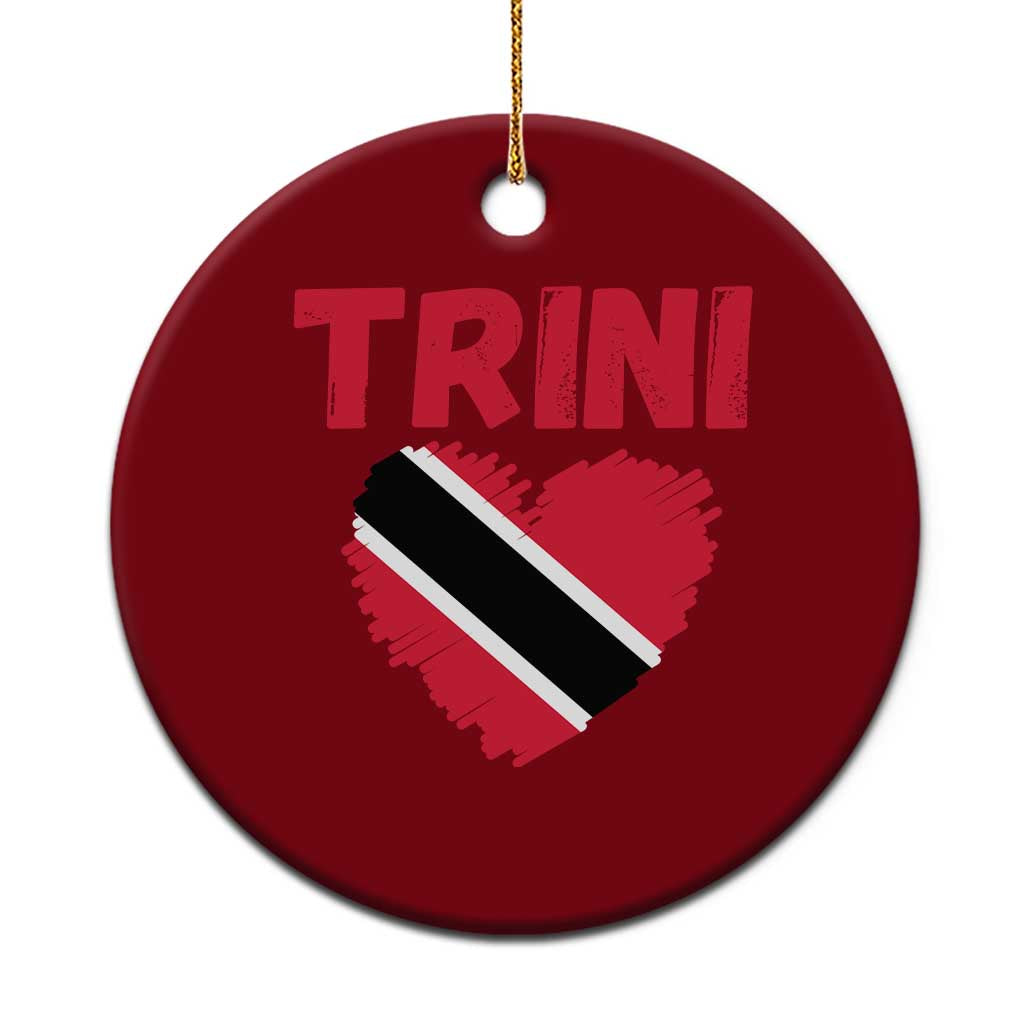 Trini Pride Ceramic Ornament Trinidad and Tobago Heart Flag Caribbean Roots TS10 1pc Red Print Your Wear