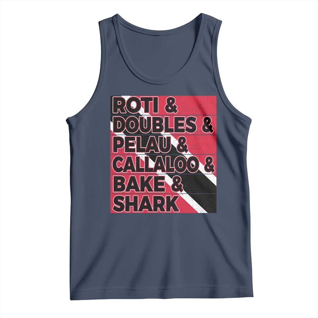 Trini Pride Tank Top Trinidad and Tobago National Food TS10 Navy Print Your Wear