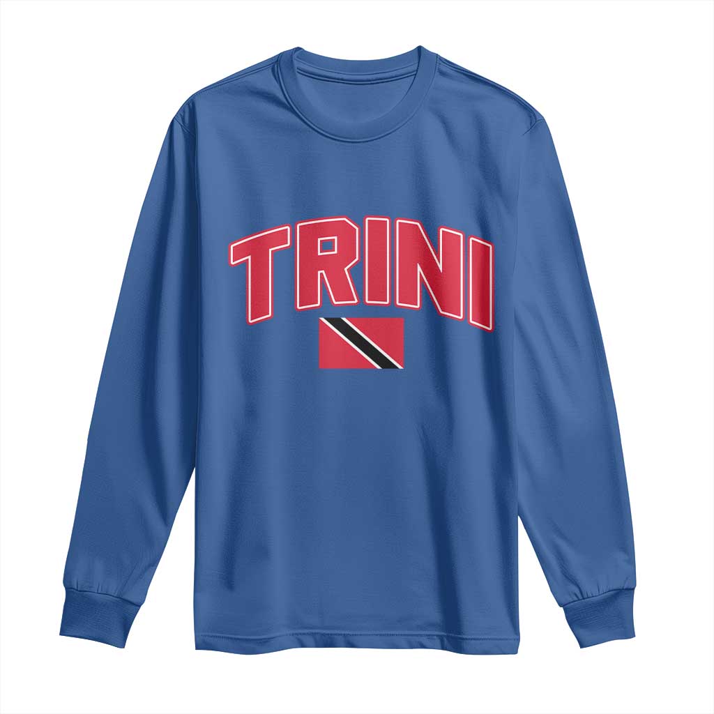 Trinidad and Tobago Flag Long Sleeve Shirt Trini Pride Vintage TS10 Royal Blue Print Your Wear