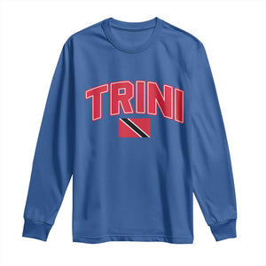 Trinidad and Tobago Flag Long Sleeve Shirt Trini Pride Vintage TS10 Royal Blue Print Your Wear