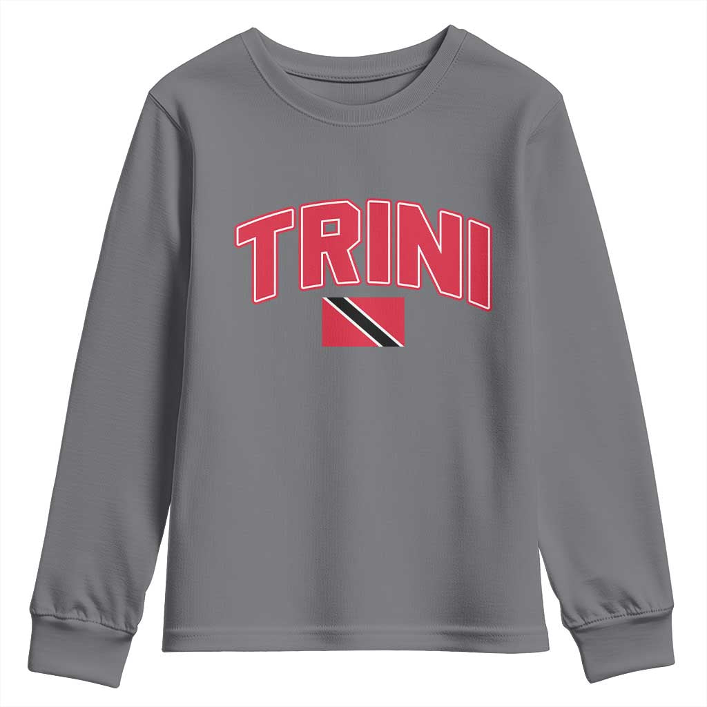 Trinidad and Tobago Flag Youth Sweatshirt Trini Pride Vintage TS10 Charcoal Print Your Wear