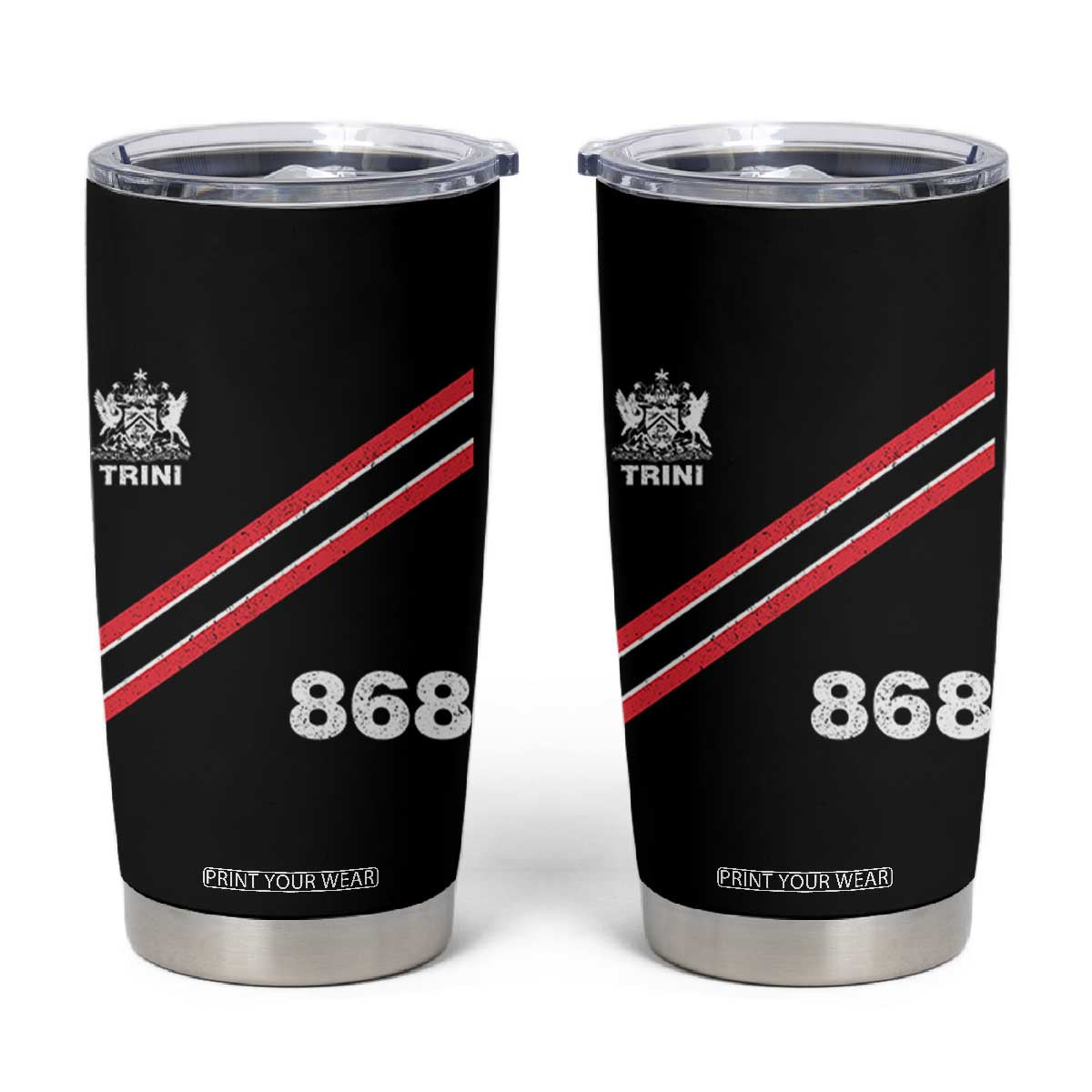 Trinidad and Tobago Flag Tumbler Cup 868 Trini Soccer Fan TS10 Black Print Your Wear