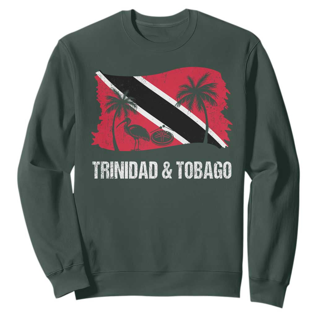 Trini Pride Sweatshirt Caribbean Trinidad And Tobago Flag TS10 Dark Forest Green Print Your Wear