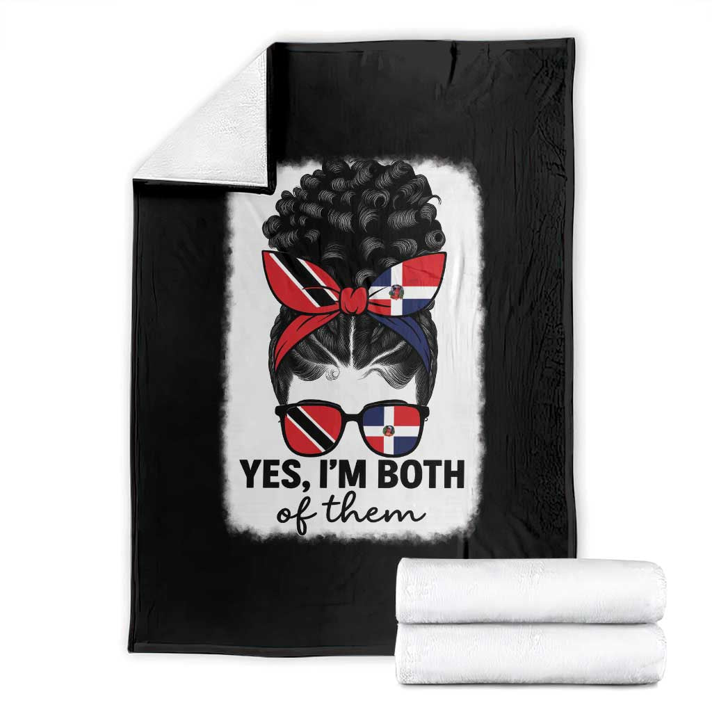 Trini Dominican Girl Throw Blanket Yes Im Both Trinidad And Tobago Dominican Pride TS10 Black Print Your Wear