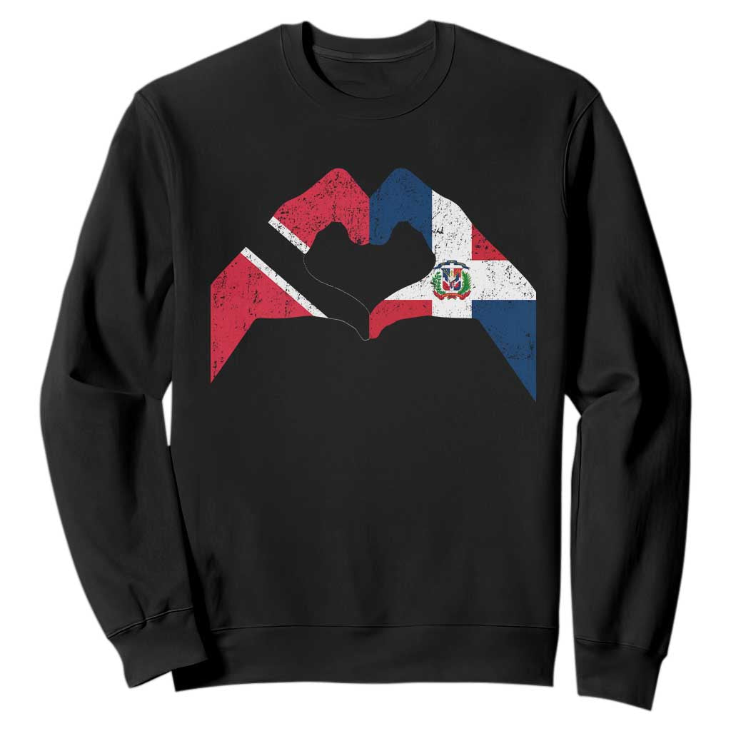 Trinidad and Tobago Dominican Sweatshirt Two Flags One Heart TS10 Black Print Your Wear