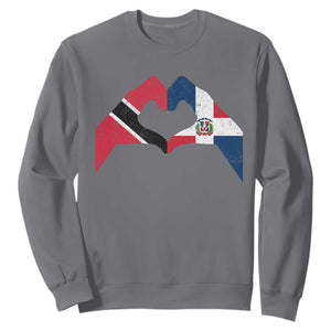 Trinidad and Tobago Dominican Sweatshirt Two Flags One Heart TS10 Charcoal Print Your Wear