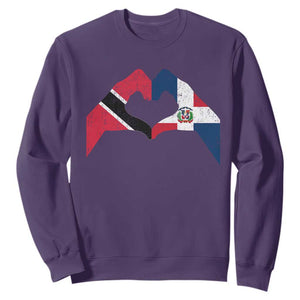 Trinidad and Tobago Dominican Sweatshirt Two Flags One Heart TS10 Purple Print Your Wear