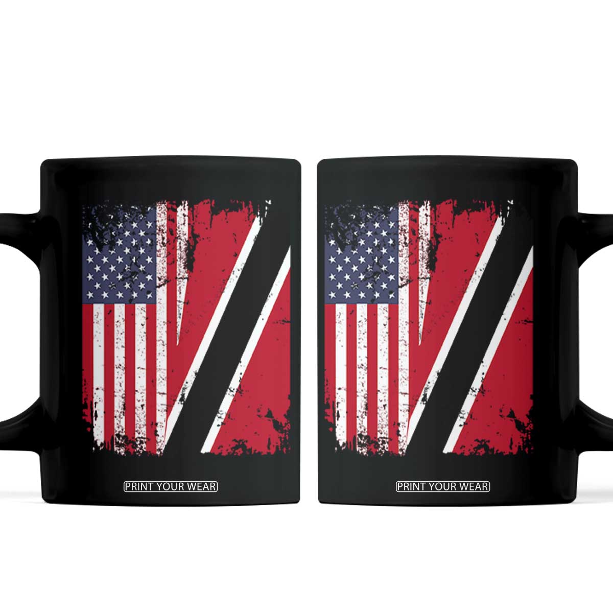 USA Trinidad and Tobago Coffee Mug Retro Vintage American Trini Pride Flag TS10 Black Print Your Wear