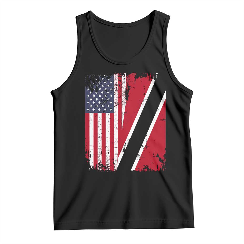 USA Trinidad and Tobago Tank Top Retro Vintage American Trini Pride Flag TS10 Black Print Your Wear