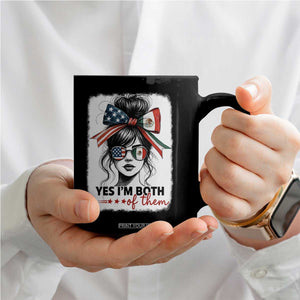 American Mexican Roots Coffee Mug Messy Bun Mexico America Half American Flag TS10 Print Your Wear