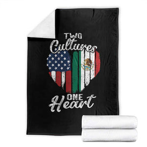 Mexican Roots Throw Blanket Mexican American Flag Two Cultures One Heart TS10 Black Print Your Wear