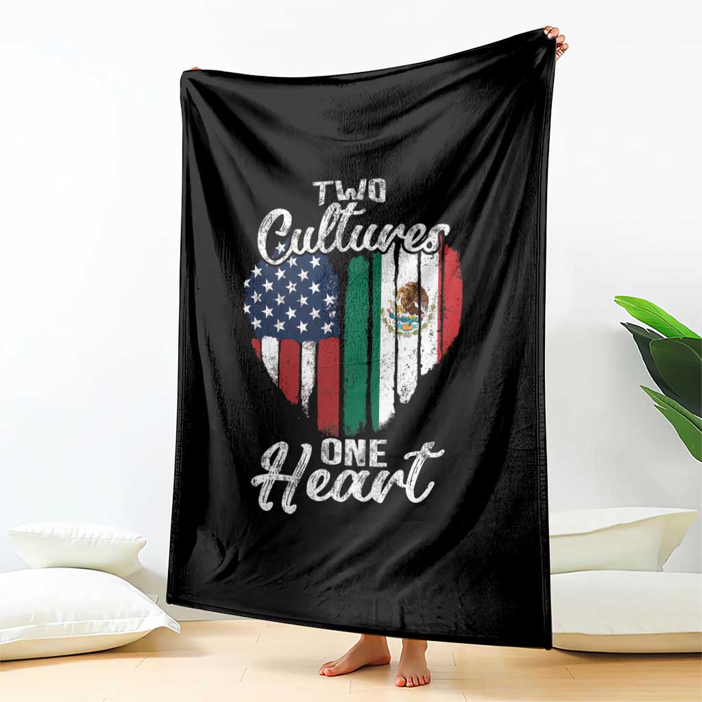 Mexican Roots Throw Blanket Mexican American Flag Two Cultures One Heart TS10 Print Your Wear