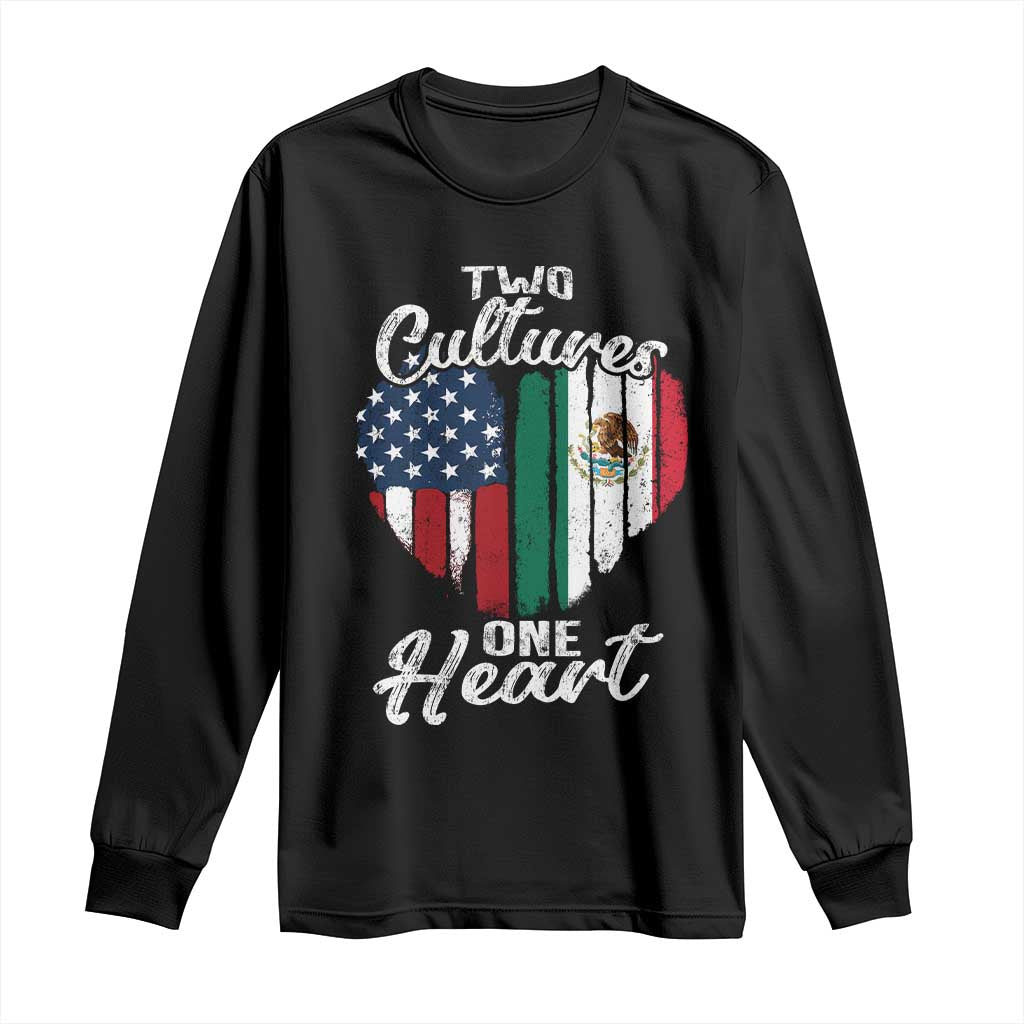 Mexican Roots Long Sleeve Shirt Mexican American Flag Two Cultures One Heart TS10 Black Print Your Wear