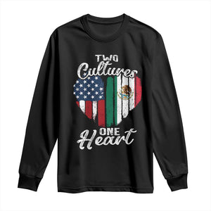 Mexican Roots Long Sleeve Shirt Mexican American Flag Two Cultures One Heart TS10 Black Print Your Wear