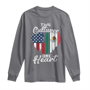 Mexican Roots Long Sleeve Shirt Mexican American Flag Two Cultures One Heart TS10 Charcoal Print Your Wear