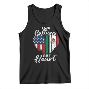Mexican Roots Tank Top Mexican American Flag Two Cultures One Heart TS10 Black Print Your Wear