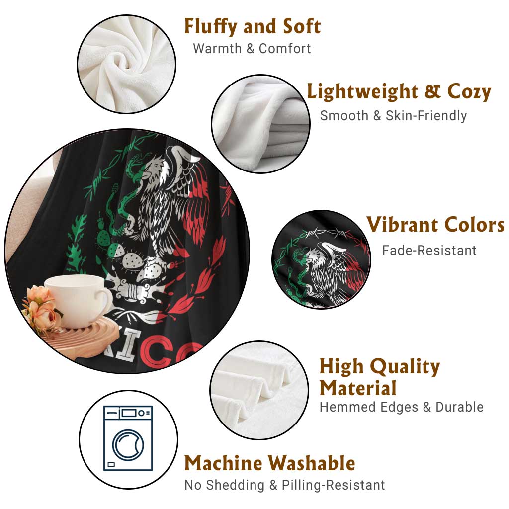 Mexico Coat of Arms Throw Blanket Eagle Mexican Flag Mexico Heritage Roots TS10 Print Your Wear