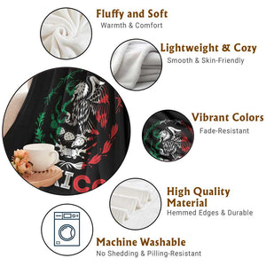 Mexico Coat of Arms Throw Blanket Eagle Mexican Flag Mexico Heritage Roots TS10 Print Your Wear