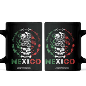 Mexico Coat of Arms Coffee Mug Eagle Mexican Flag Mexico Heritage Roots TS10 Black Print Your Wear