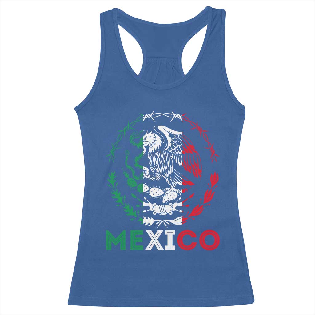 Mexico Coat of Arms Racerback Tank Top Eagle Mexican Flag Mexico Heritage Roots TS10 Royal Blue Print Your Wear