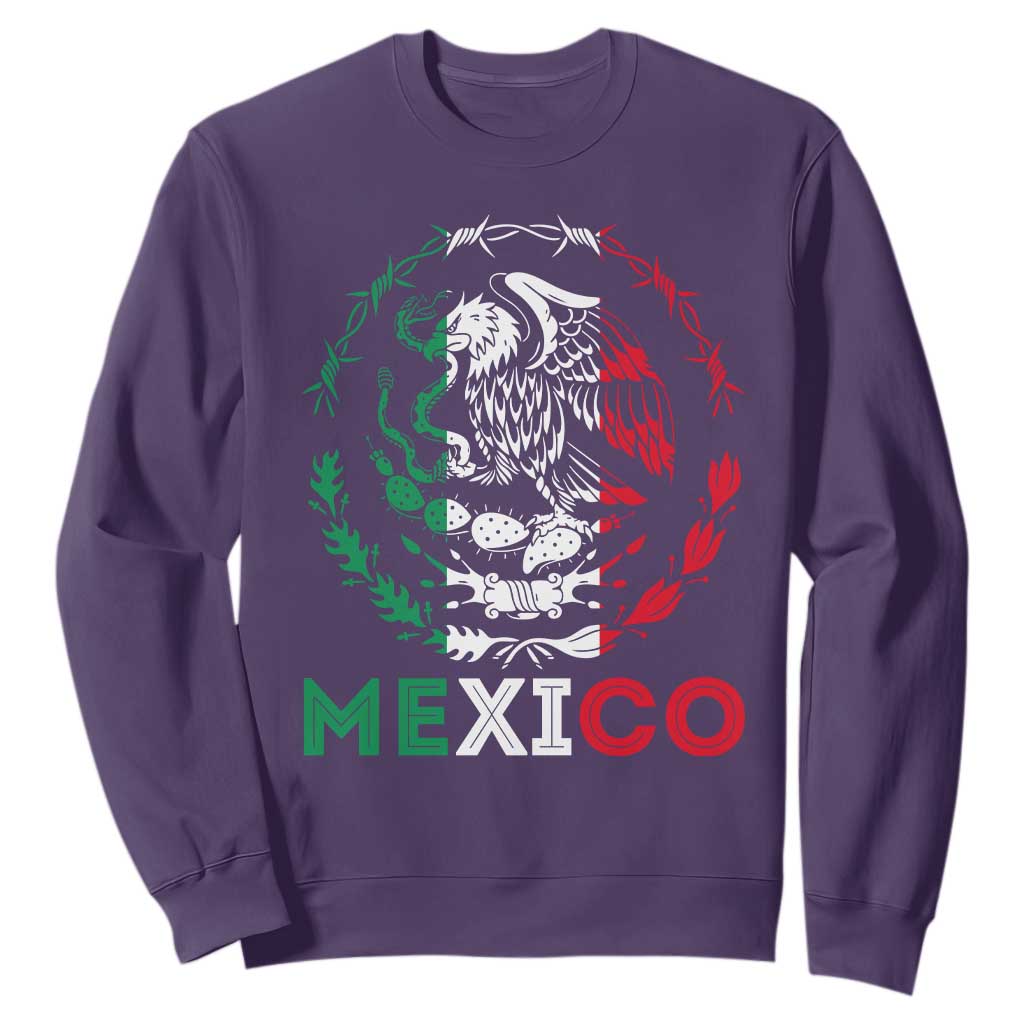 Mexico Coat of Arms Sweatshirt Eagle Mexican Flag Mexico Heritage Roots TS10 Purple Print Your Wear