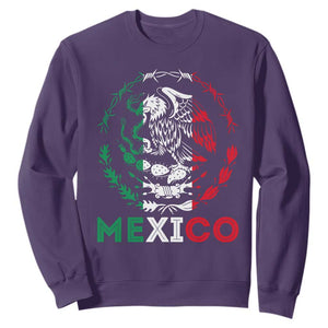 Mexico Coat of Arms Sweatshirt Eagle Mexican Flag Mexico Heritage Roots TS10 Purple Print Your Wear