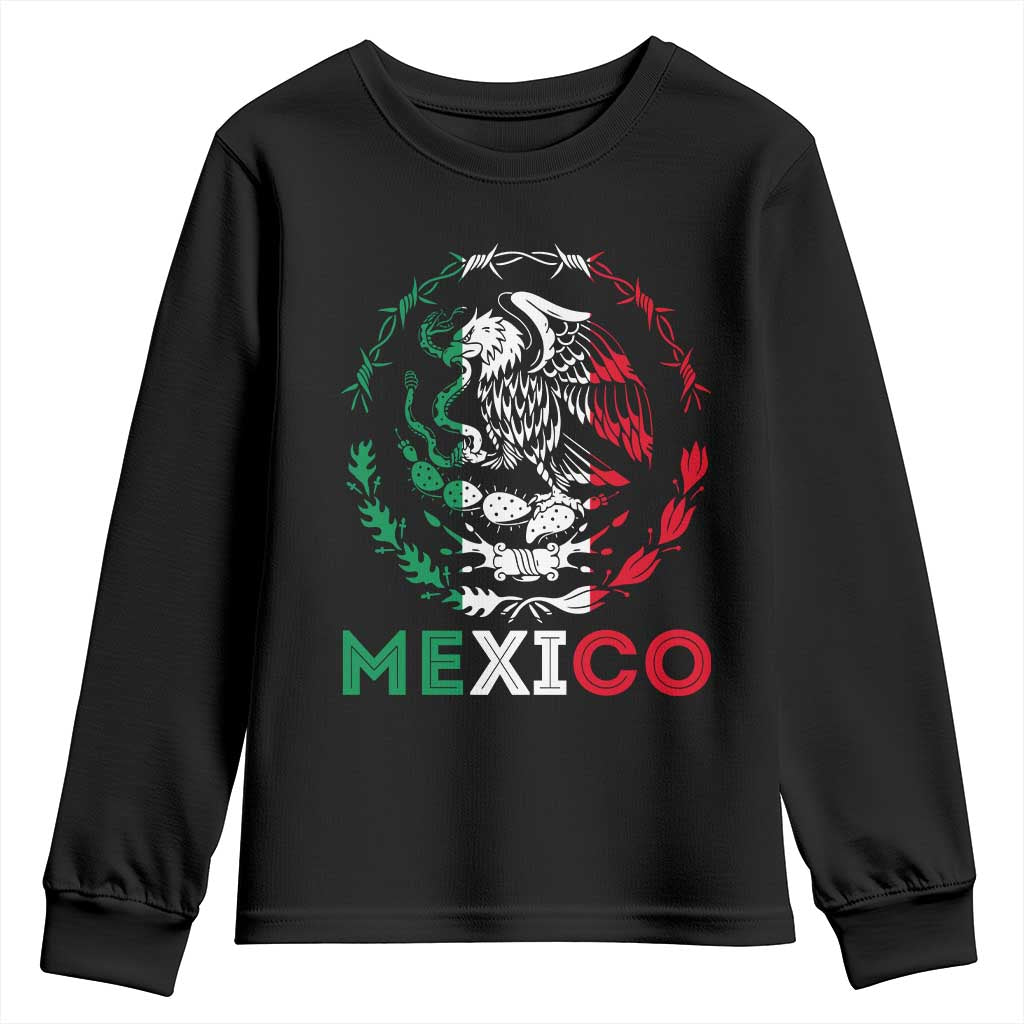 Mexico Coat of Arms Youth Sweatshirt Eagle Mexican Flag Mexico Heritage Roots TS10 Black Print Your Wear