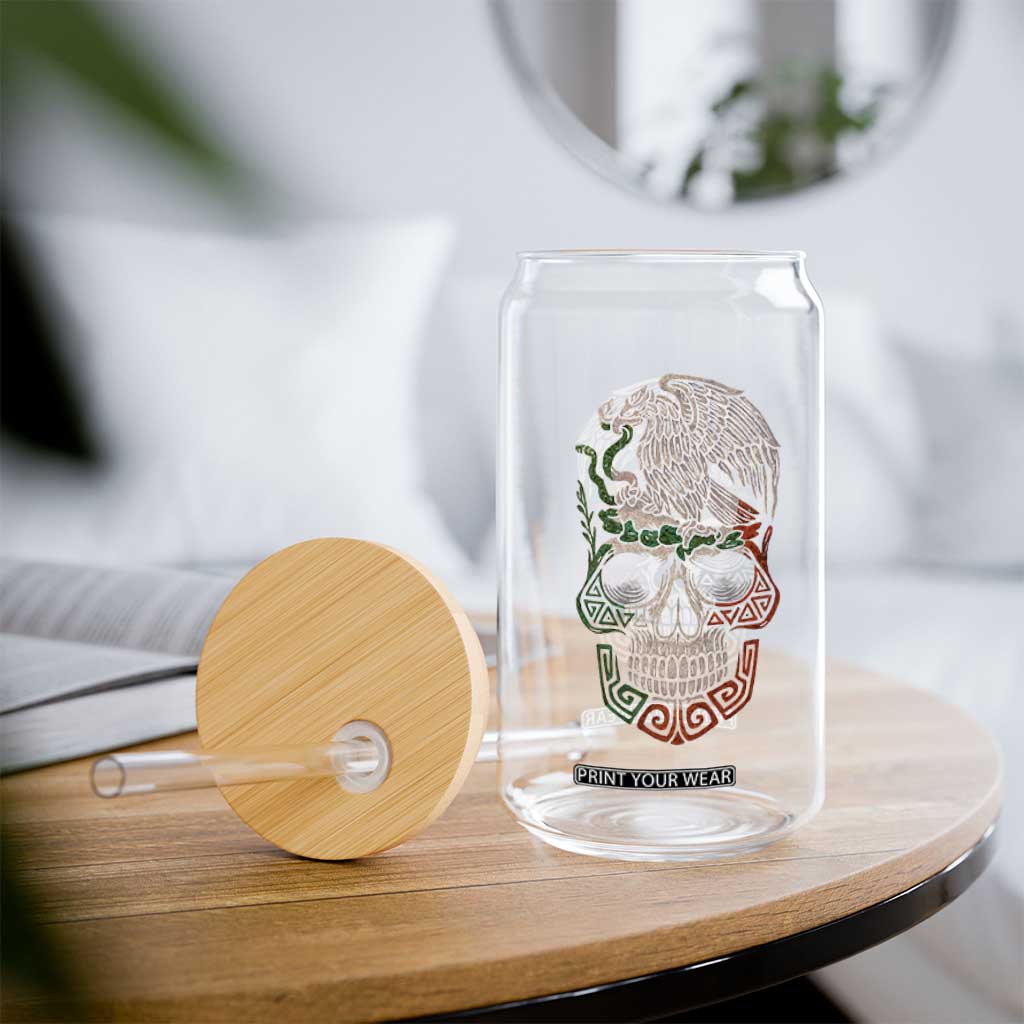 Mexico Coat of Arms Skull Glass Can Eagle Mexican Flag Mexico Heritage Roots TS10 Print Your Wear
