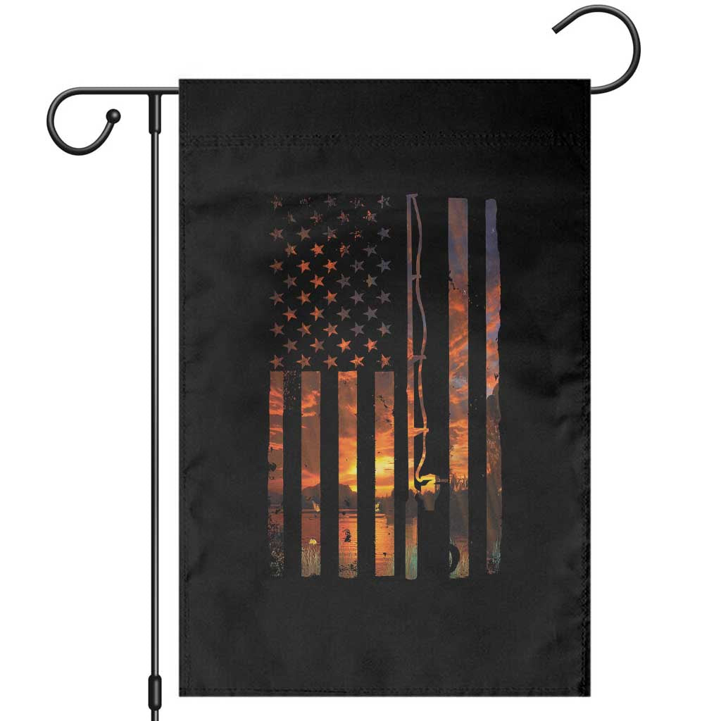 American Flag Fishing Garden Flag Fish Fisher Fisherman Fishing Rod Sunset TS10 Black Print Your Wear