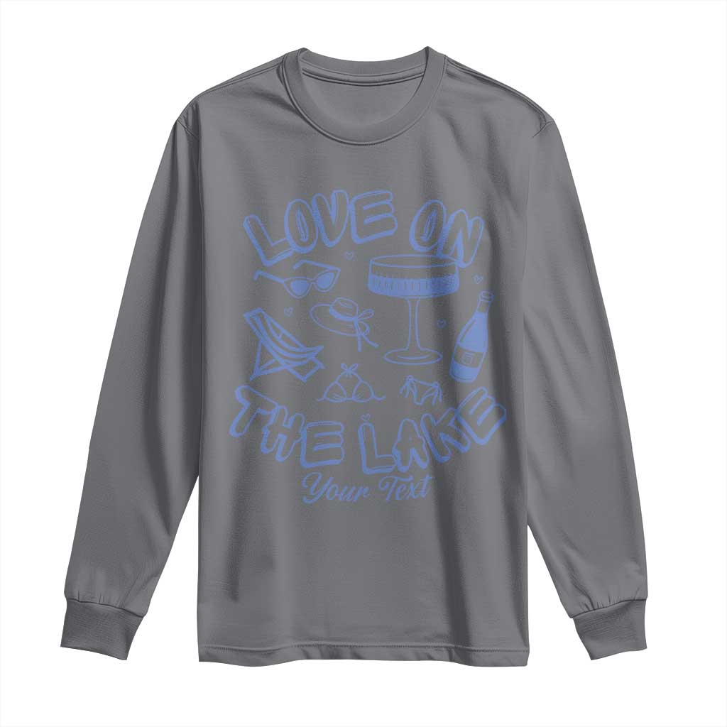 Personalized Love on the Lake Bachelorette Long Sleeve Shirt Custom Text Camp Bach Party TS10 Charcoal Print Your Wear