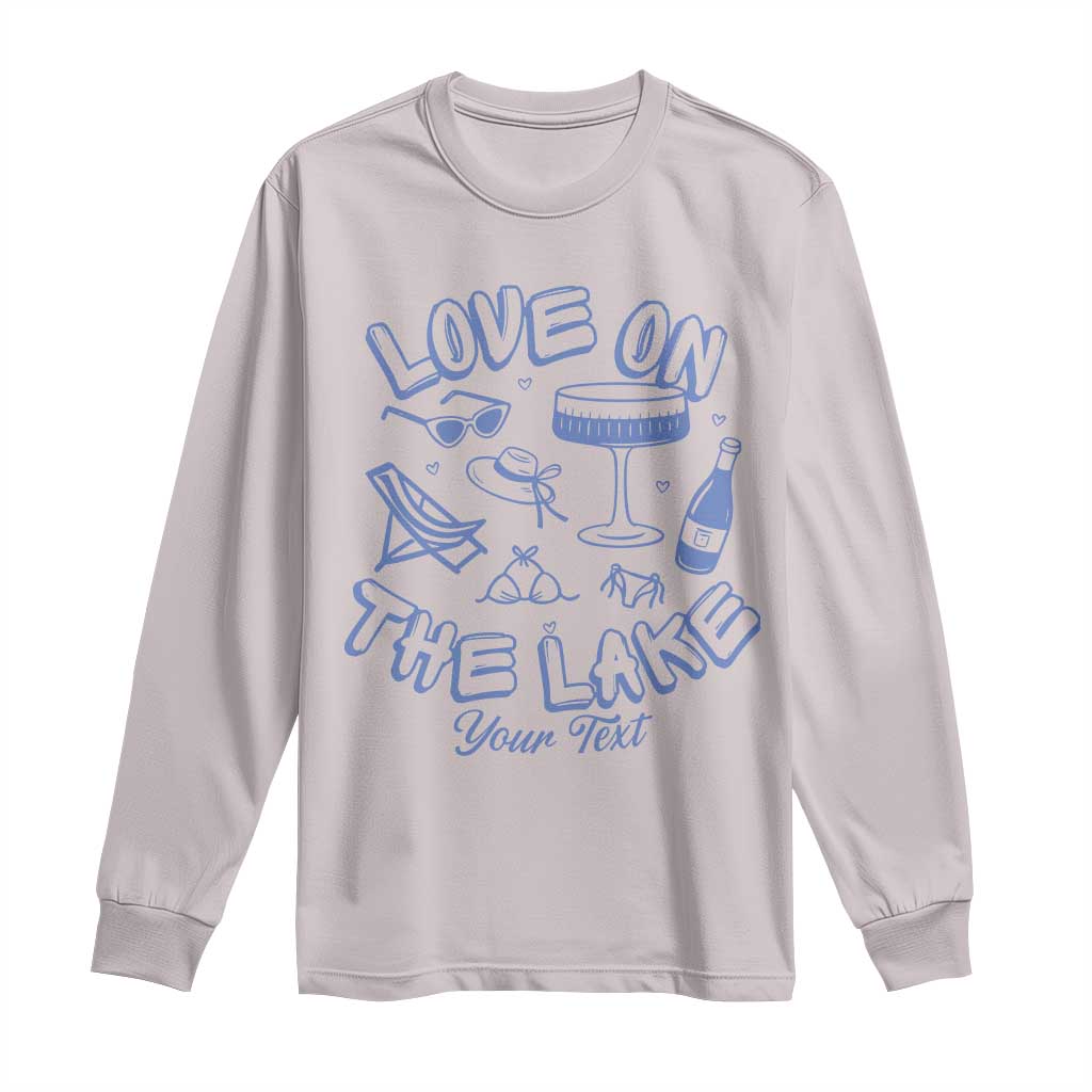 Personalized Love on the Lake Bachelorette Long Sleeve Shirt Custom Text Camp Bach Party TS10 Ice Gray Print Your Wear